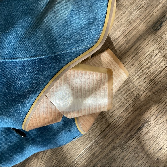 Denim boots, full back zipper, cute heels, sz 8.5/39 - Picture 8 of 8